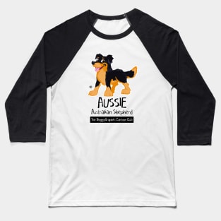 Aussie CartoonClub - Black and Tan Baseball T-Shirt